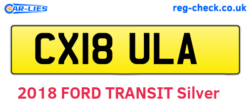 CX18ULA are the vehicle registration plates.