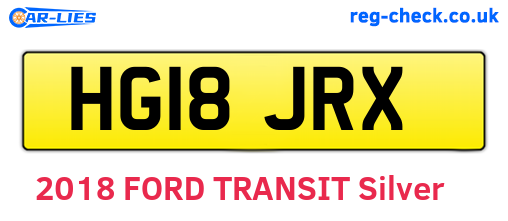 HG18JRX are the vehicle registration plates.