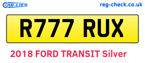 R777RUX are the vehicle registration plates.