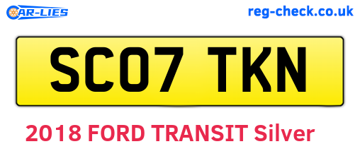 SC07TKN are the vehicle registration plates.
