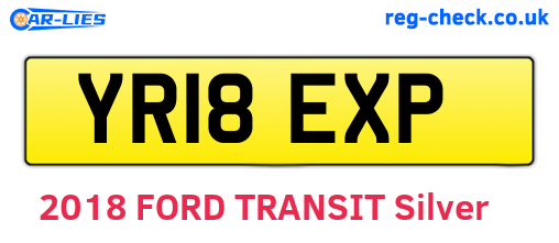 YR18EXP are the vehicle registration plates.