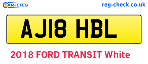 AJ18HBL are the vehicle registration plates.