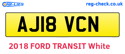AJ18VCN are the vehicle registration plates.