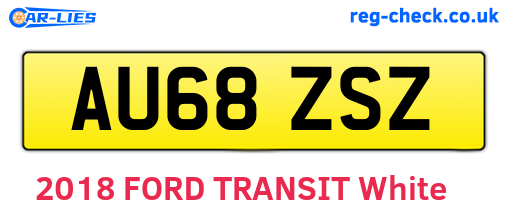 AU68ZSZ are the vehicle registration plates.