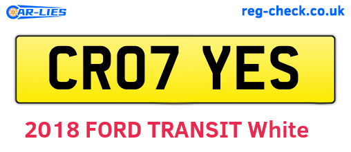 CR07YES are the vehicle registration plates.