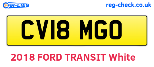 CV18MGO are the vehicle registration plates.