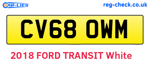 CV68OWM are the vehicle registration plates.