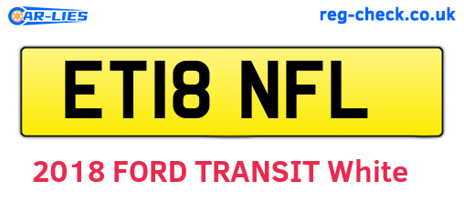 ET18NFL are the vehicle registration plates.