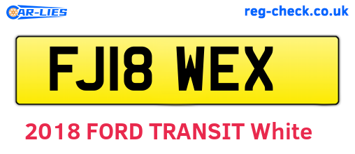 FJ18WEX are the vehicle registration plates.