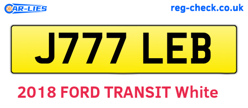J777LEB are the vehicle registration plates.