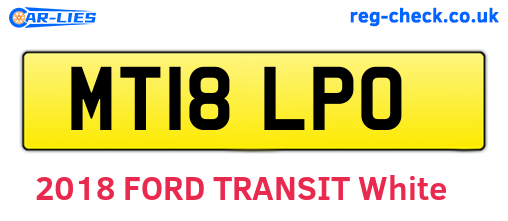 MT18LPO are the vehicle registration plates.