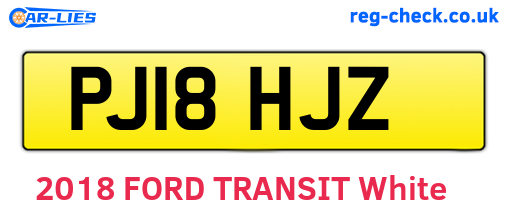 PJ18HJZ are the vehicle registration plates.