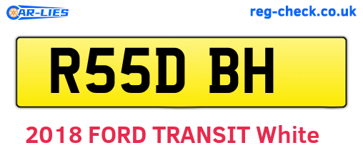 R55DBH are the vehicle registration plates.