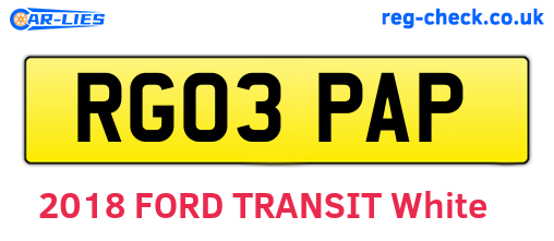 RG03PAP are the vehicle registration plates.