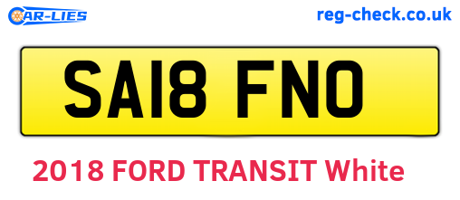 SA18FNO are the vehicle registration plates.