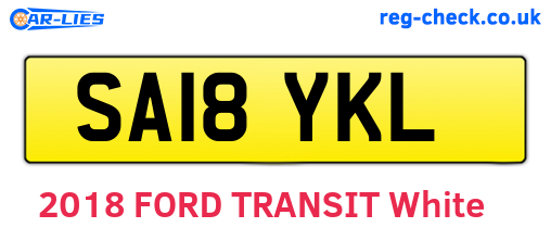 SA18YKL are the vehicle registration plates.