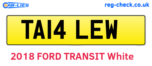 TA14LEW are the vehicle registration plates.