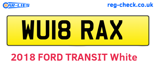WU18RAX are the vehicle registration plates.