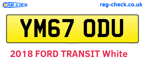 YM67ODU are the vehicle registration plates.