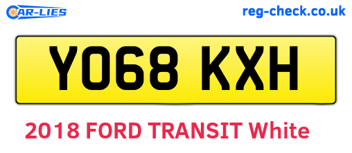 YO68KXH are the vehicle registration plates.