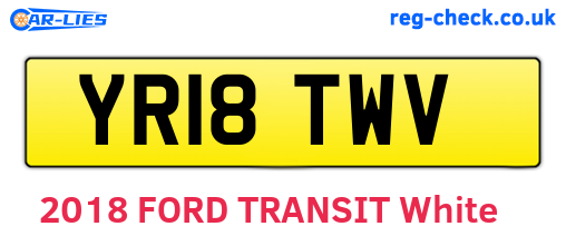 YR18TWV are the vehicle registration plates.