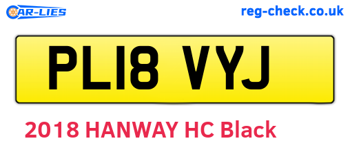 PL18VYJ are the vehicle registration plates.