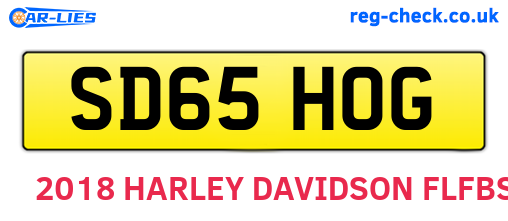 SD65HOG are the vehicle registration plates.