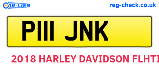 P111JNK are the vehicle registration plates.