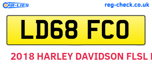 LD68FCO are the vehicle registration plates.
