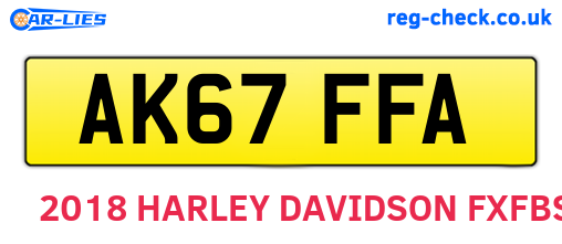 AK67FFA are the vehicle registration plates.