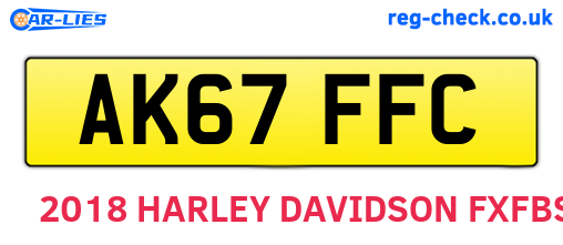 AK67FFC are the vehicle registration plates.
