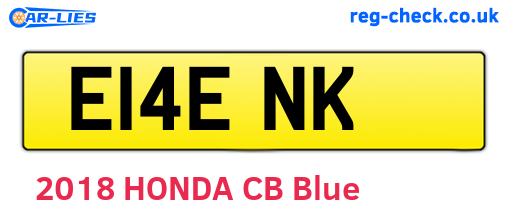 E14ENK are the vehicle registration plates.