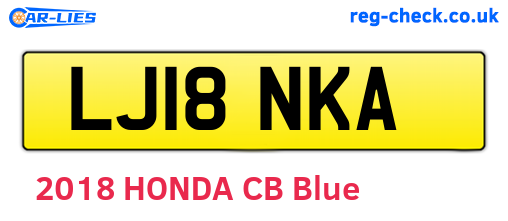 LJ18NKA are the vehicle registration plates.