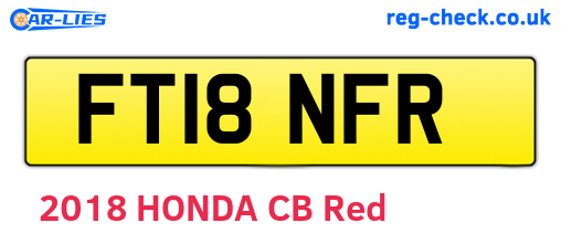FT18NFR are the vehicle registration plates.