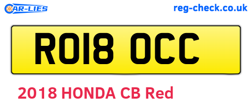 RO18OCC are the vehicle registration plates.