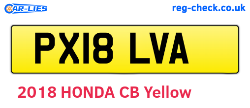 PX18LVA are the vehicle registration plates.