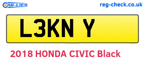 L3KNY are the vehicle registration plates.