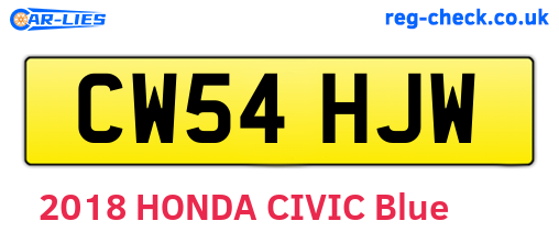 CW54HJW are the vehicle registration plates.