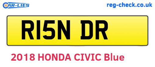 R15NDR are the vehicle registration plates.