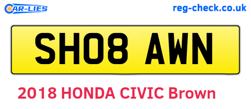 SH08AWN are the vehicle registration plates.