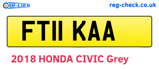 FT11KAA are the vehicle registration plates.