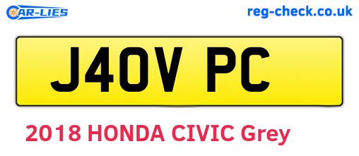 J40VPC are the vehicle registration plates.
