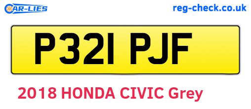 P321PJF are the vehicle registration plates.