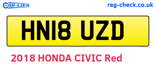 HN18UZD are the vehicle registration plates.