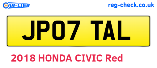 JP07TAL are the vehicle registration plates.