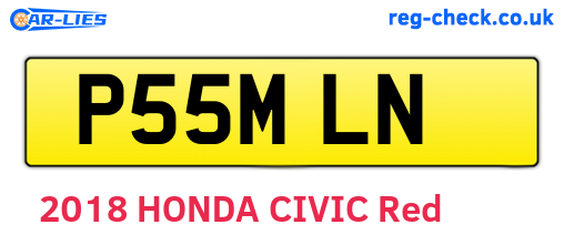 P55MLN are the vehicle registration plates.