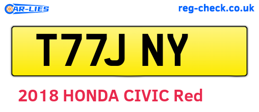 T77JNY are the vehicle registration plates.