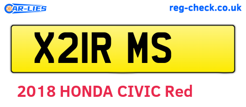 X21RMS are the vehicle registration plates.