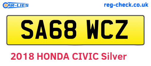 SA68WCZ are the vehicle registration plates.