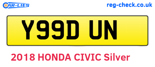Y99DUN are the vehicle registration plates.